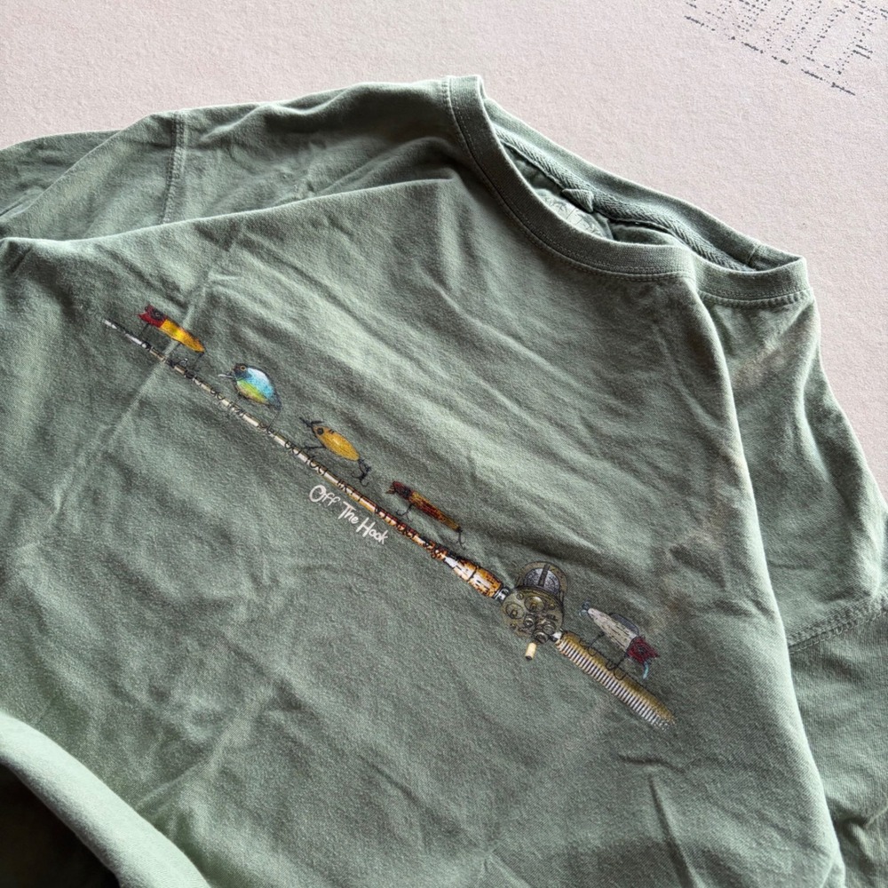 Y2K Newport Blue Quicksilver style surf fishing T-shirt